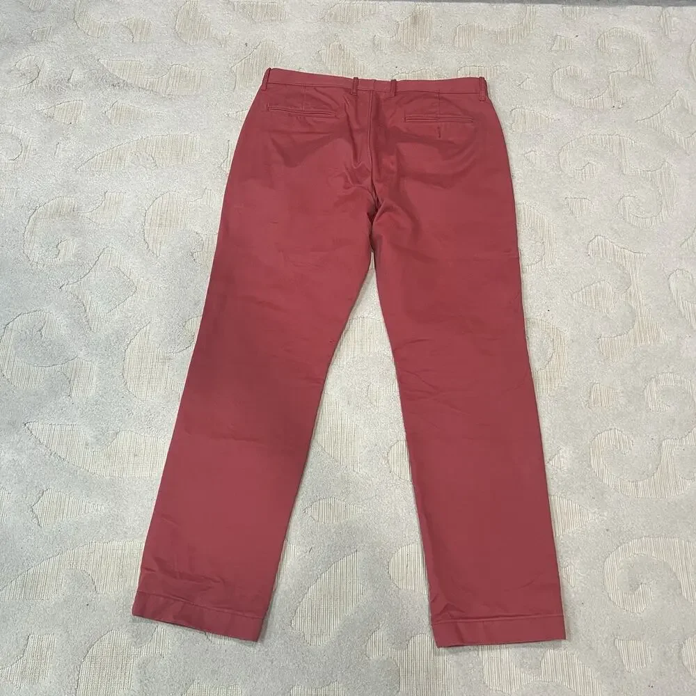 J Crew Oarsman Pants Mens Size 36x31 Salmon Red Chino Straight 1040 Athletic